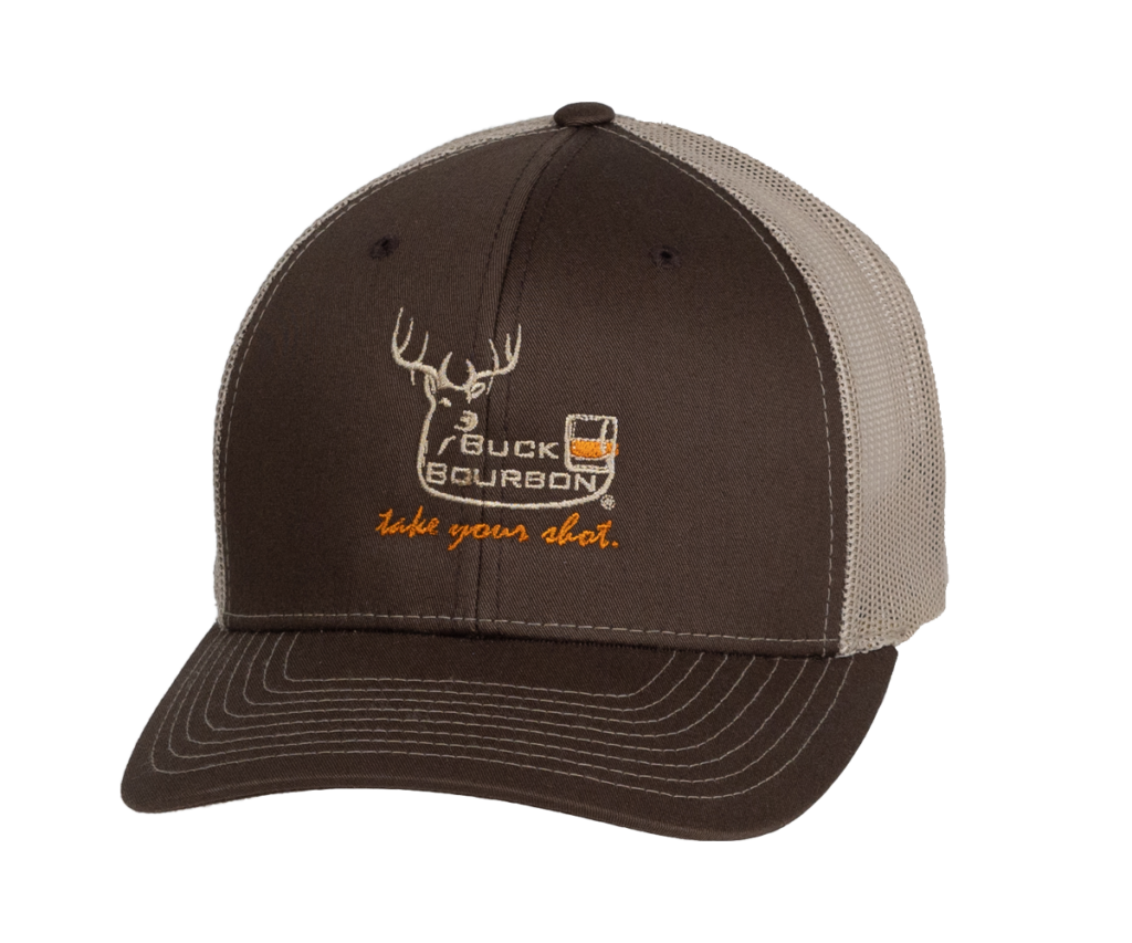 Buck Bourbon Brown/Khaki Logo Trucker Hat - Buck Bourbon